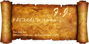 Fábián Janka névjegykártya
