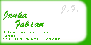 janka fabian business card